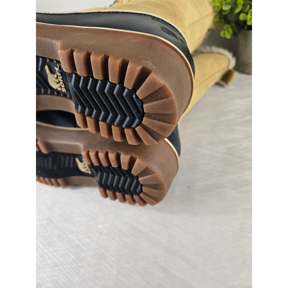 Sorel Tofino Women Tan Black Waterproof Suede Faux Fur Winter Boots SIZE 10 - Picture 13 of 16